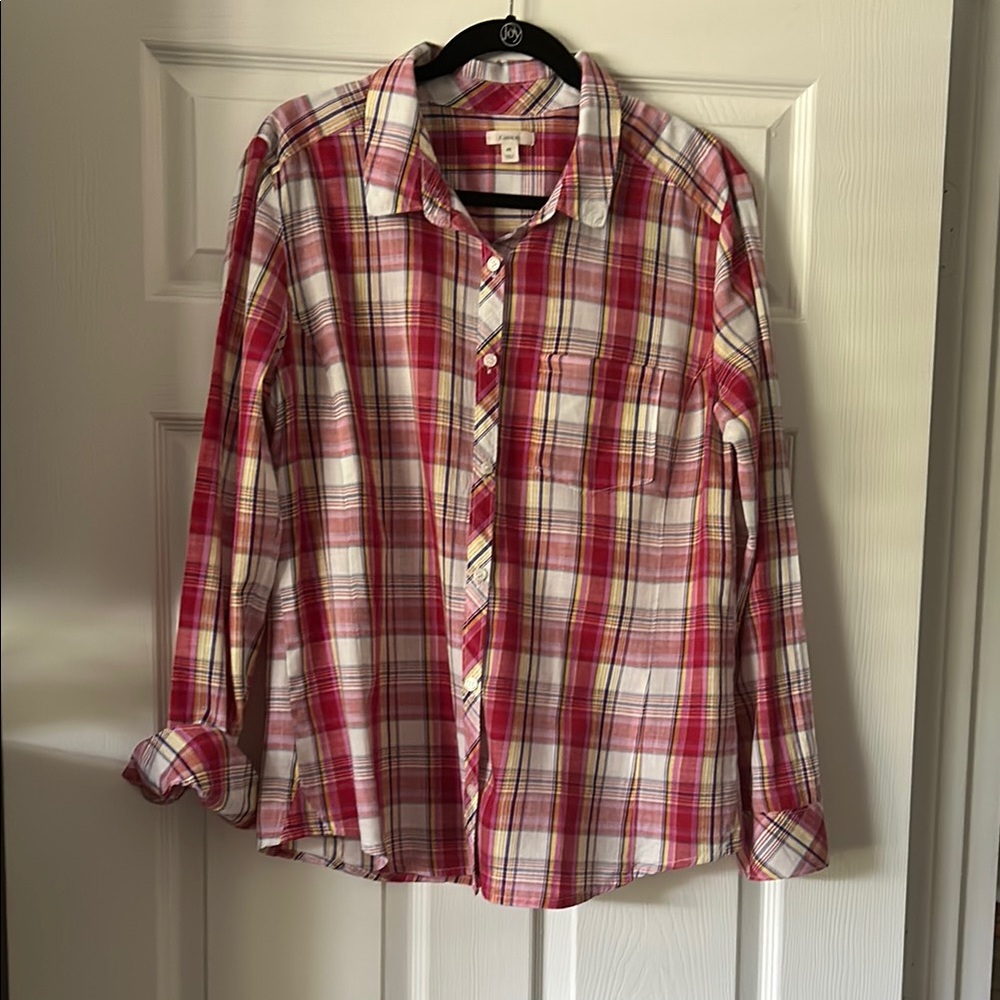 Caslon Red Plaid Button-Up Blouse